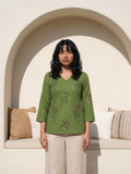 Philauri Floral Printed V-Neck Pure Cotton Kurti