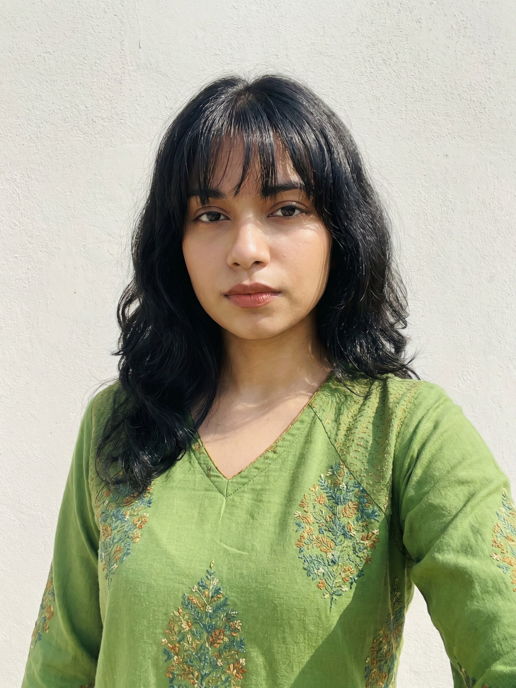 Philauri Floral Printed V-Neck Pure Cotton Kurti