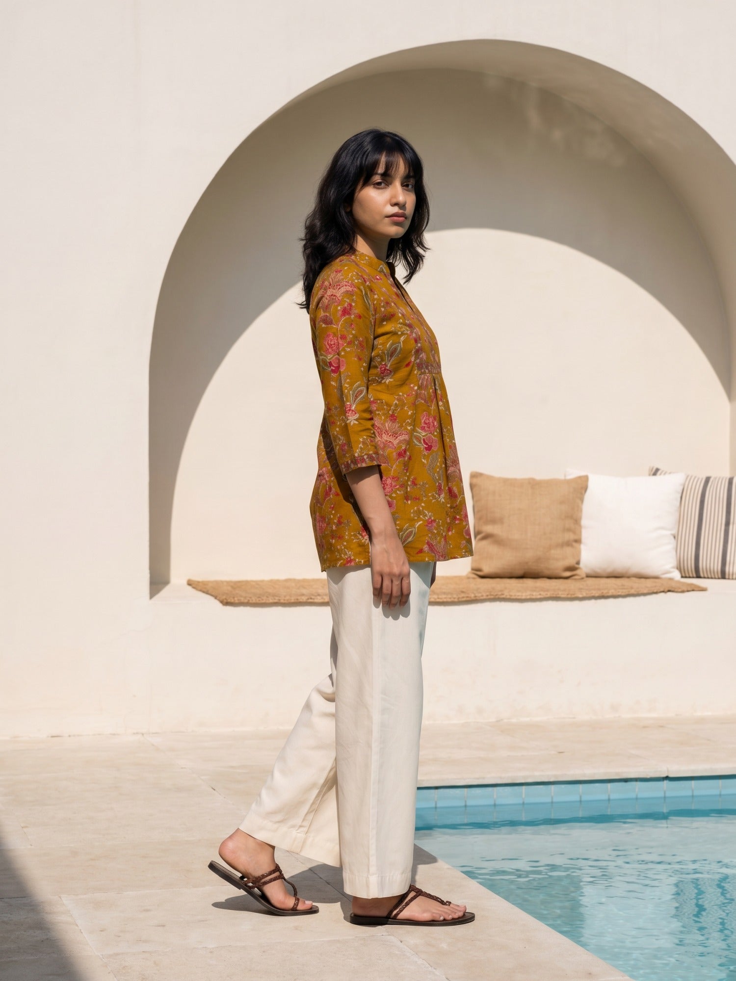 Philauri Floral Printed Pure Cotton Empire Kurti