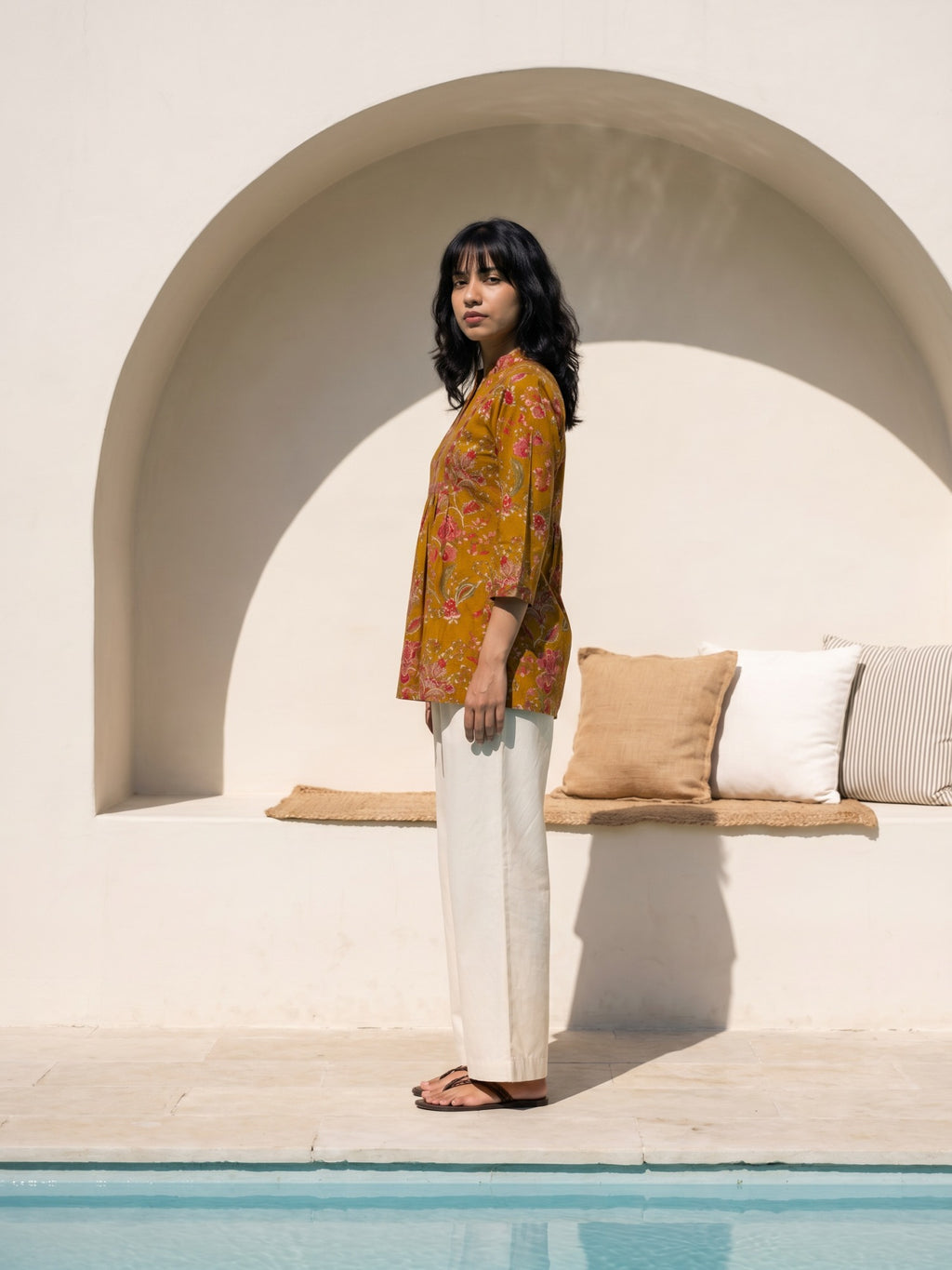 Philauri Floral Printed Pure Cotton Empire Kurti