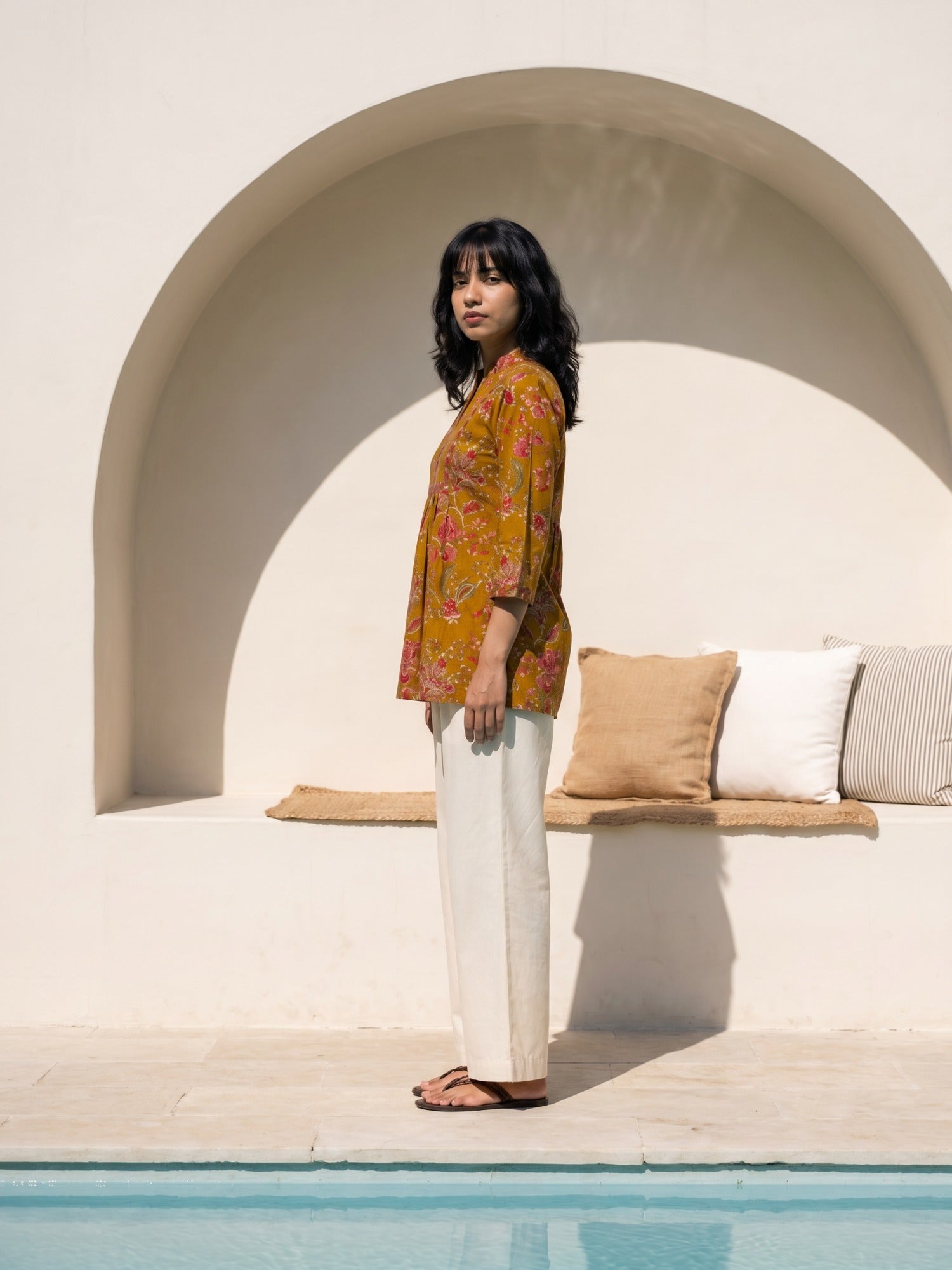 Philauri Floral Printed Pure Cotton Empire Kurti