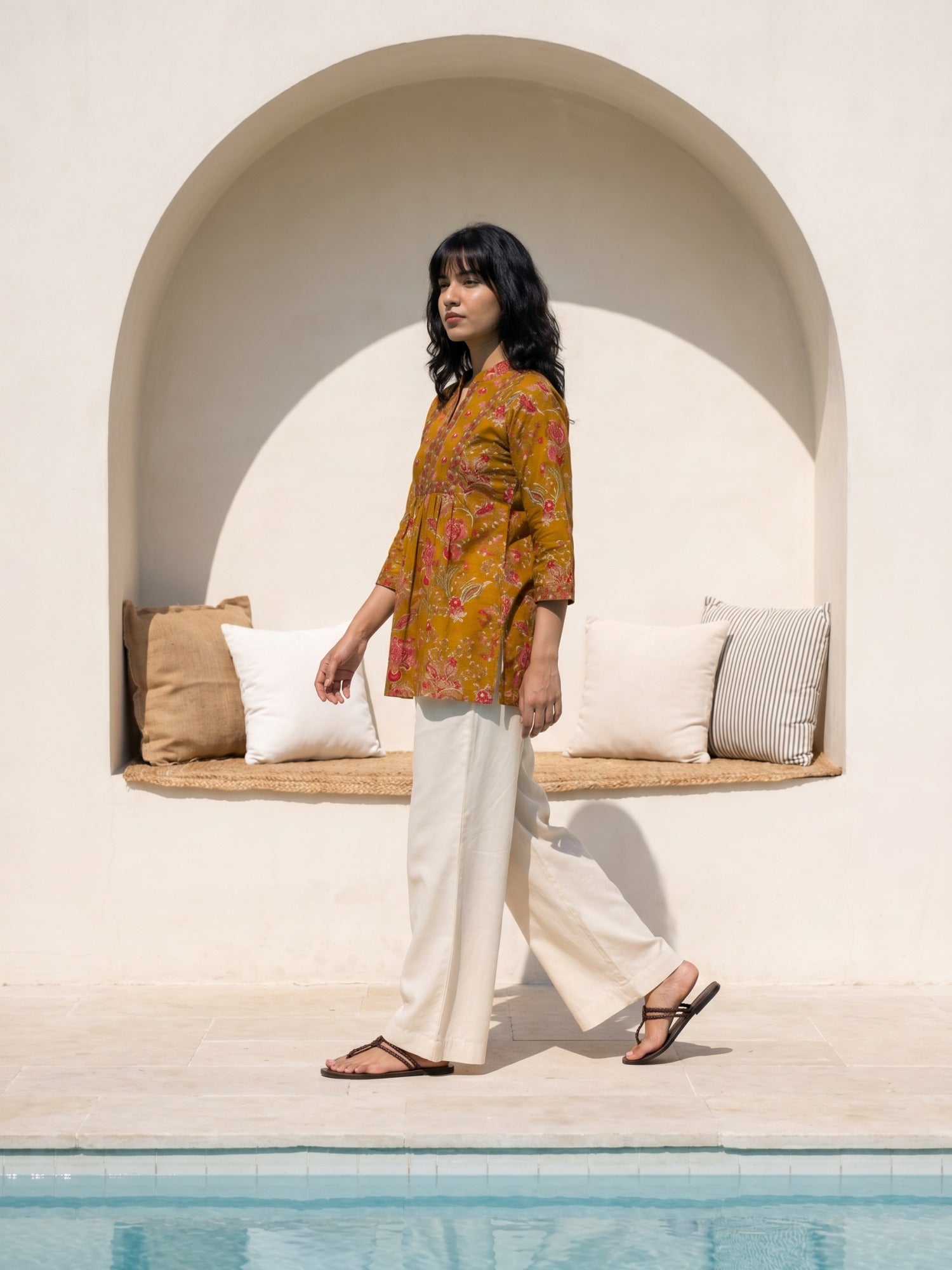 Philauri Floral Printed Pure Cotton Empire Kurti