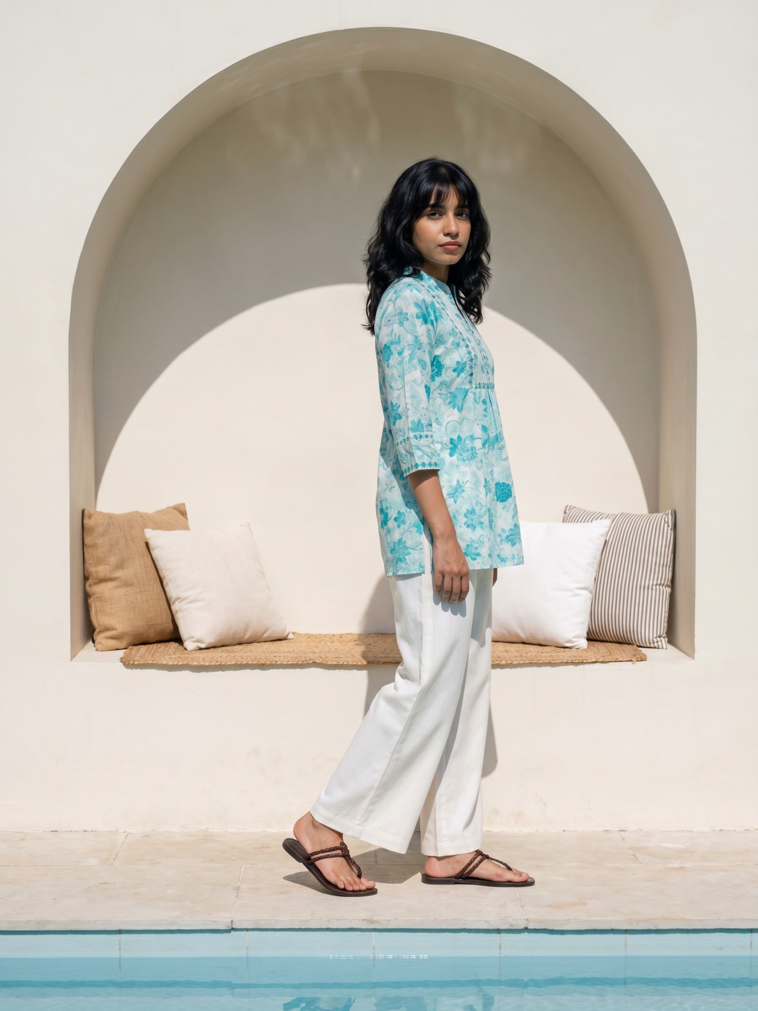 Philauri Floral Printed Pure Cotton Empire Kurti