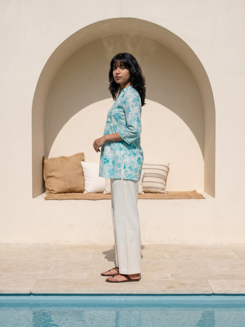 Philauri Floral Printed Pure Cotton Empire Kurti