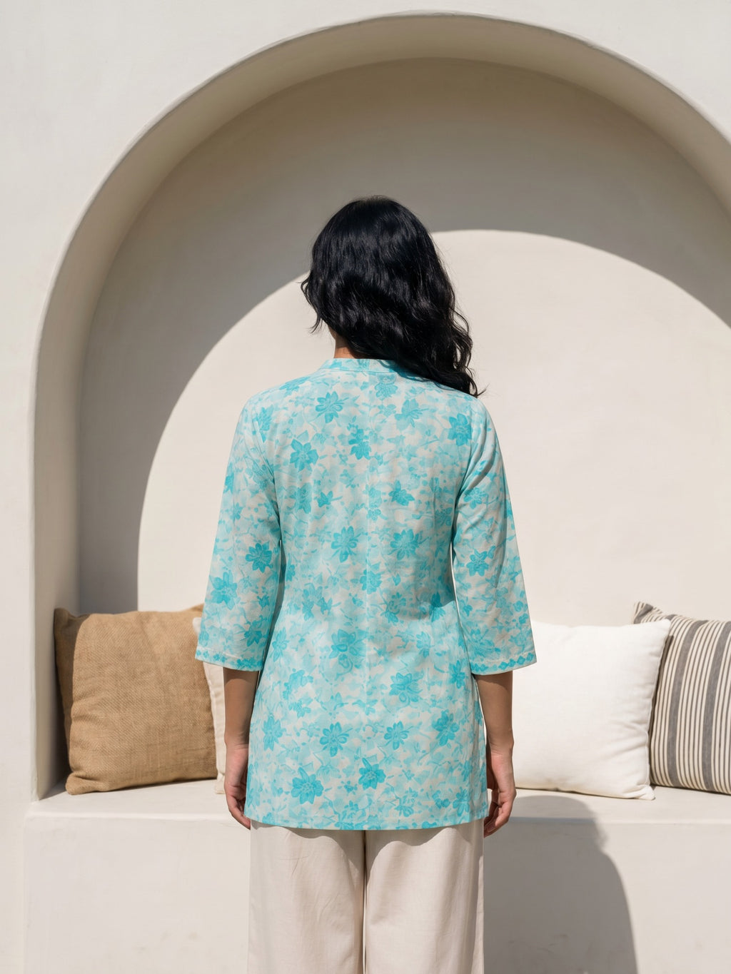 Philauri Floral Printed Pure Cotton Empire Kurti