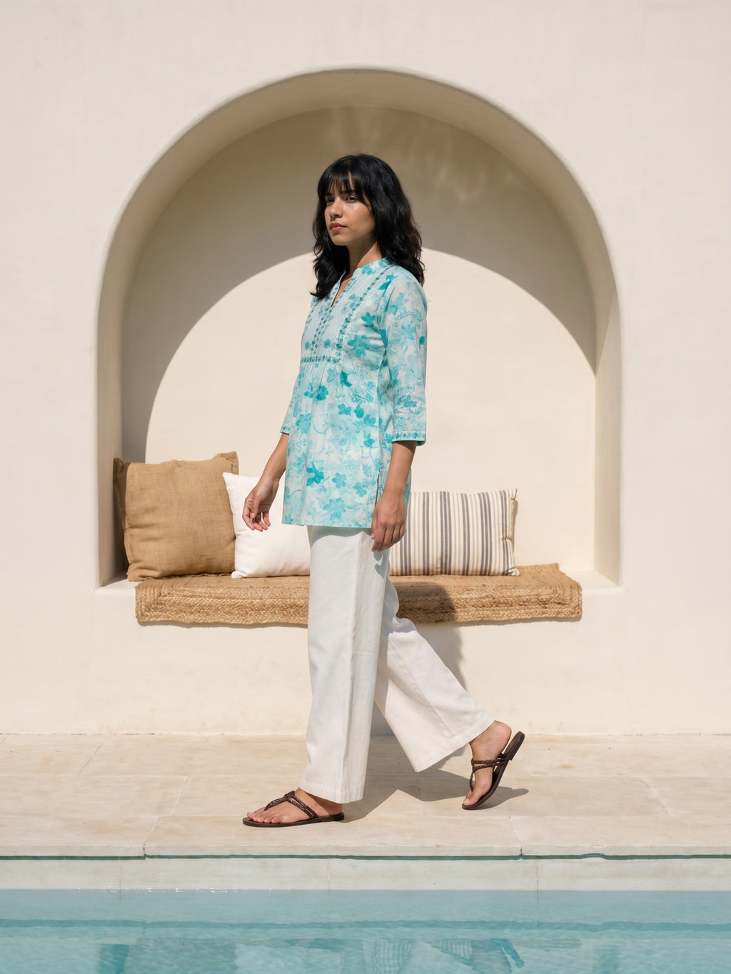 Philauri Floral Printed Pure Cotton Empire Kurti