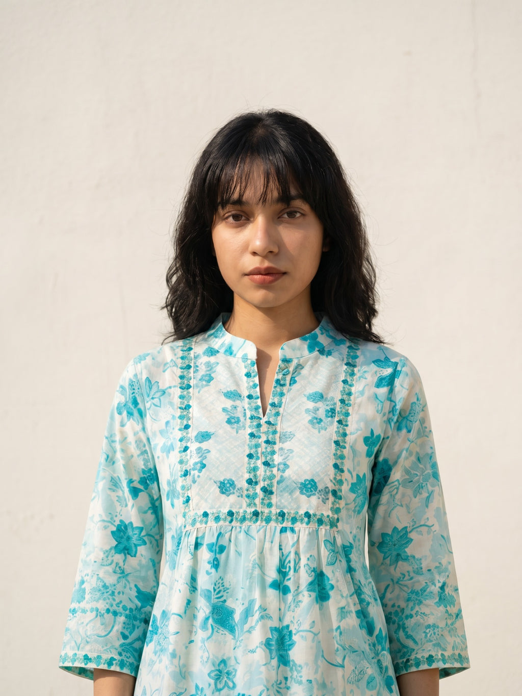 Philauri Floral Printed Pure Cotton Empire Kurti