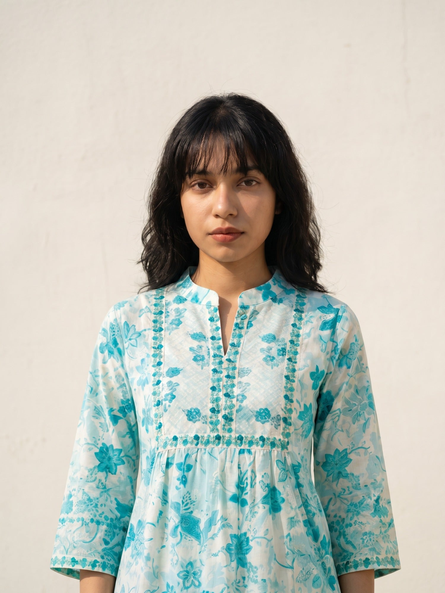 Philauri Floral Printed Pure Cotton Empire Kurti